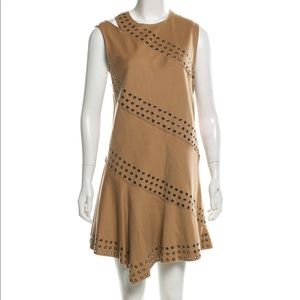 Roberto Cavalli Camel Studded Sleeveless Dress